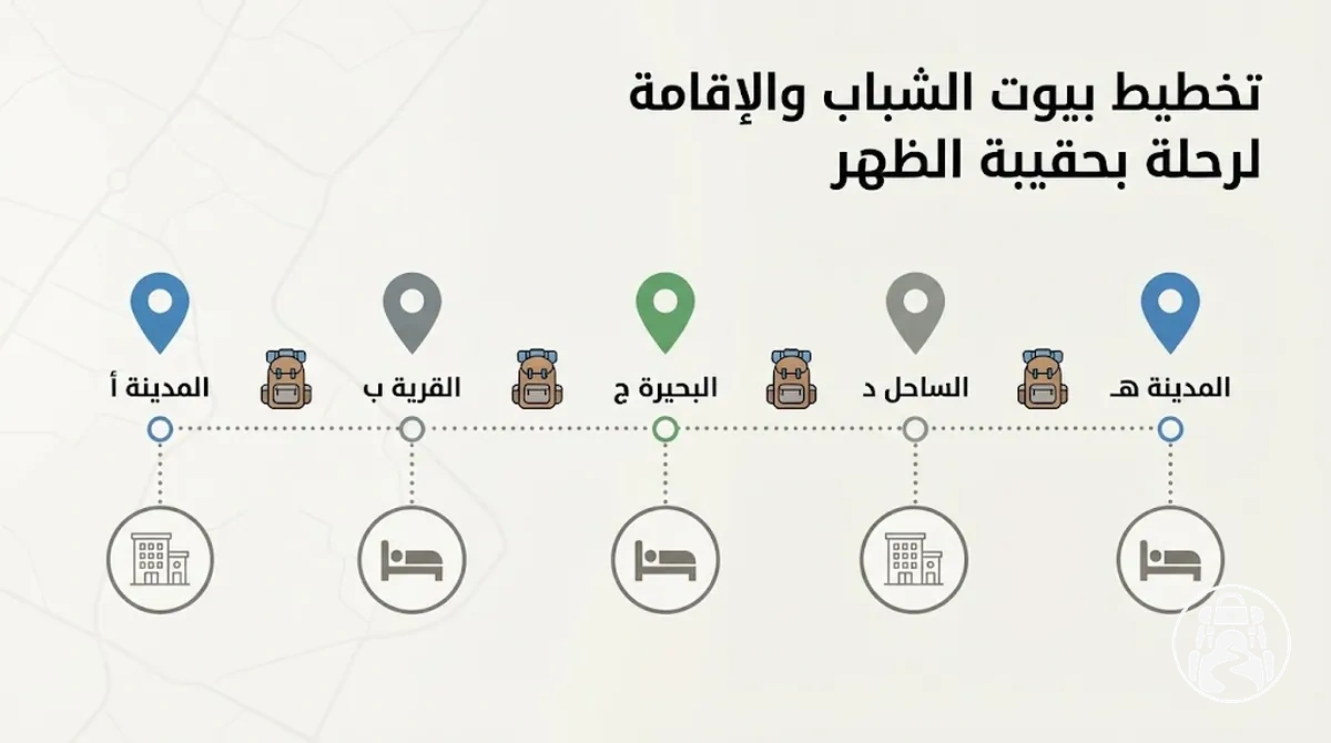تخطيط بيوت الشباب والإقامة لرحلة بحقيبة الظهر