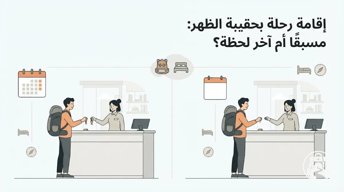 خيارات حجز الإقامة مسبقًا أو في اللحظة الأخيرة لرحلة بحقيبة الظهر