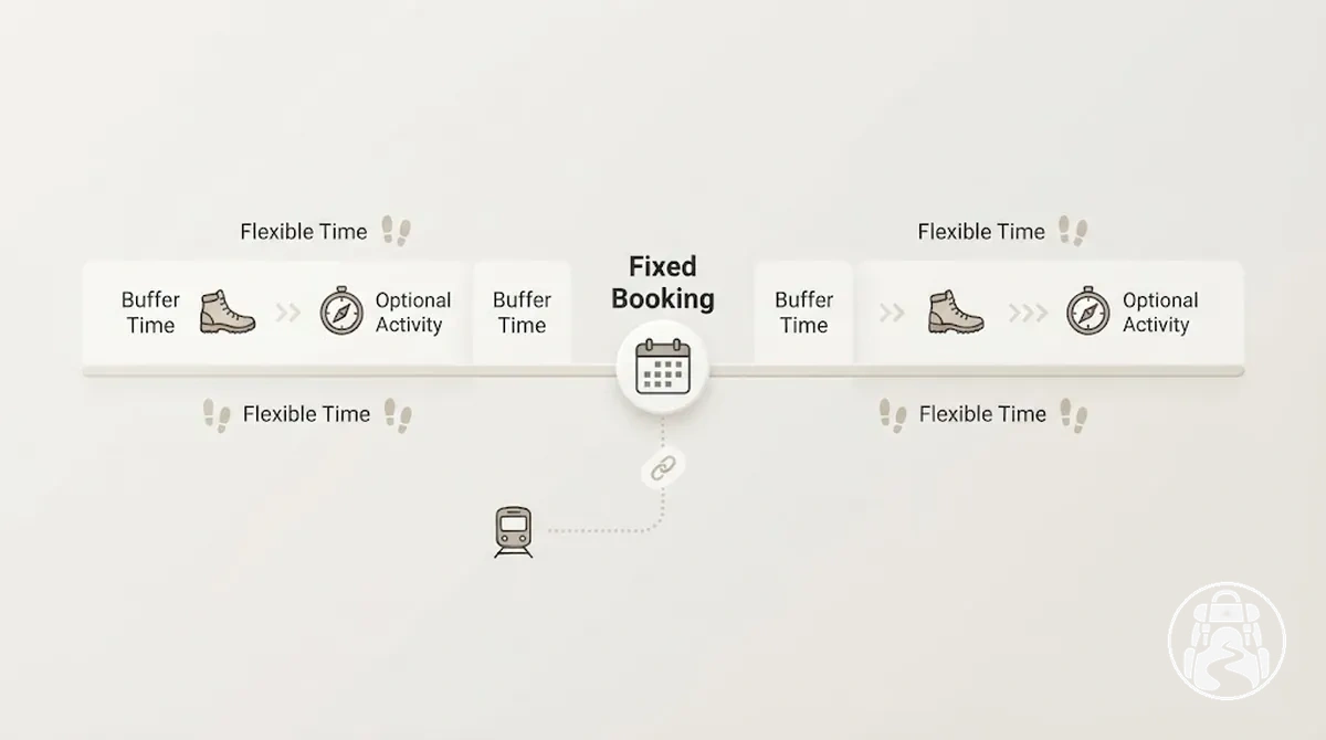 Vorabbuchung als fixer Anker innerhalb einer flexiblen Backpacking-Route