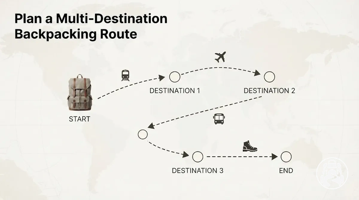 Multi-destination backpacking travel route planning