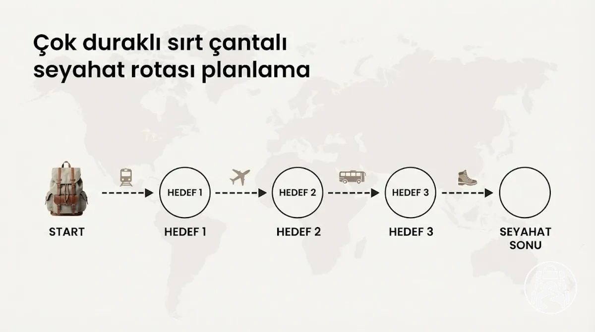 Çok duraklı sırt çantalı seyahat rotasının planlanması